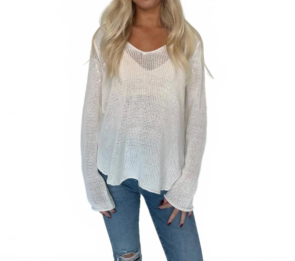 NEW WOODEN SHIPS shirt tail collar top in breaker white